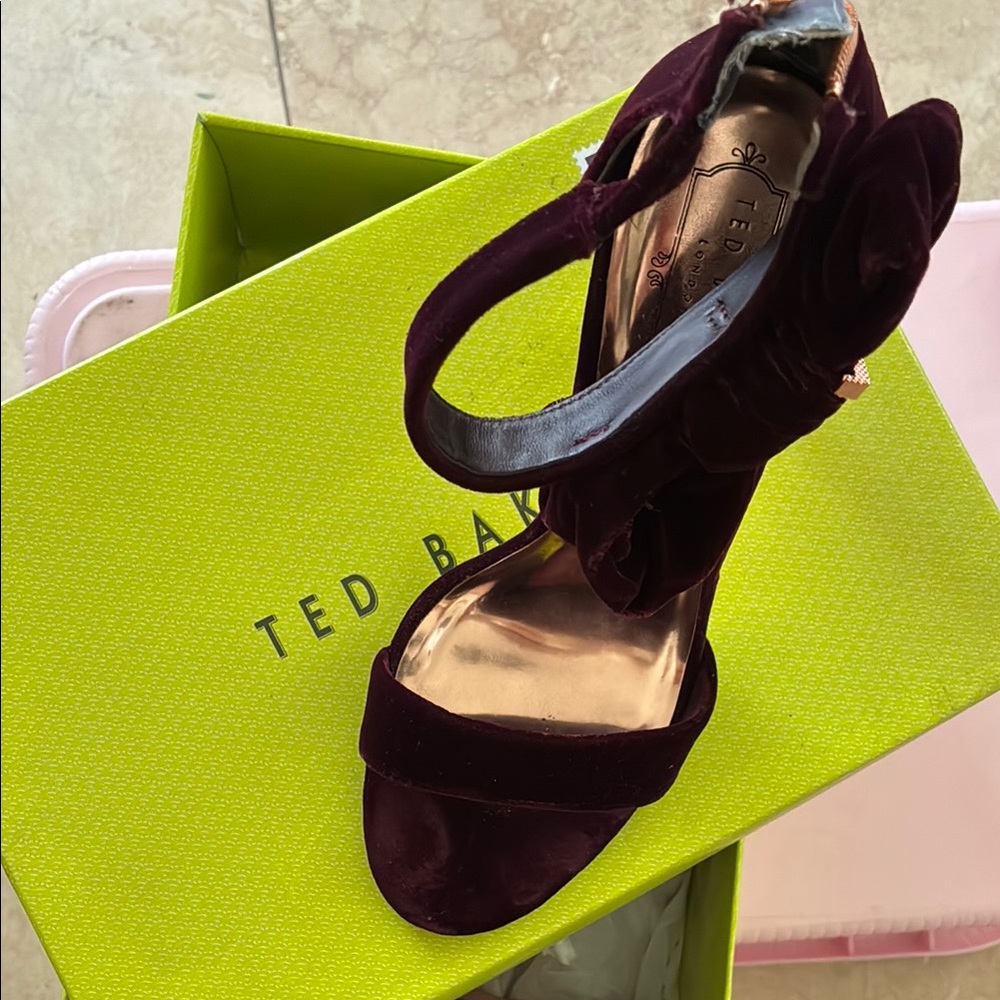 Ted Baker Women's Deep Burgundy Velvet Heels